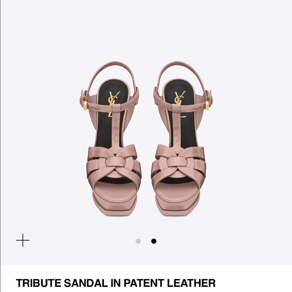 Tribute sandal in patent leather (champagne)